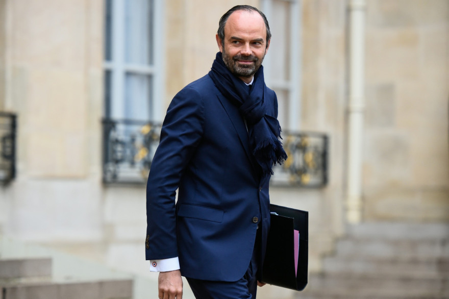 Le Premier ministre Édouard Philippe sortant de l'Élysée le 13 décembre 2017.