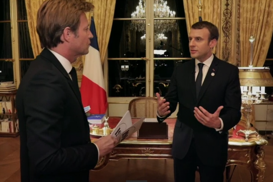 Emmanuel Macron a accordé une interview à France 2, le 17 décembre 2017