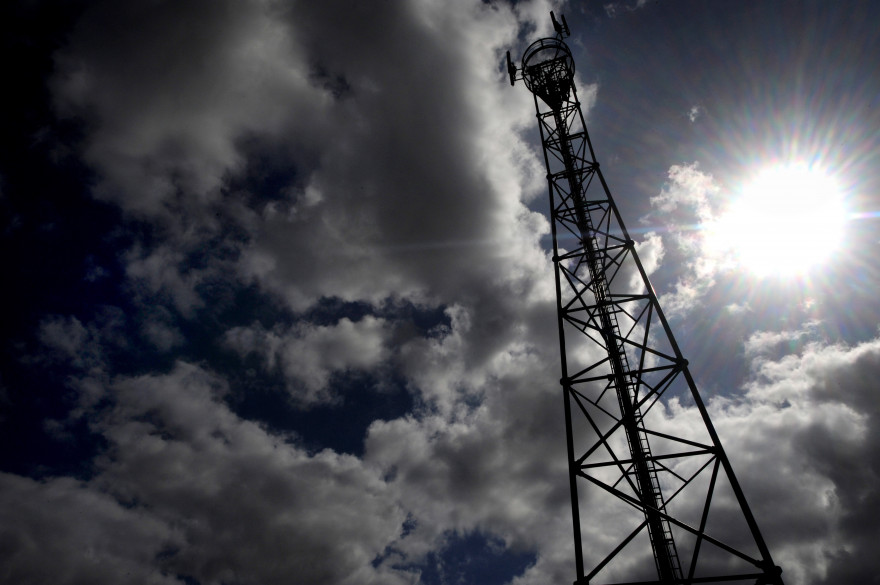 Une antenne-relais à Sizun dans le Finistère, le 19 juin 2009