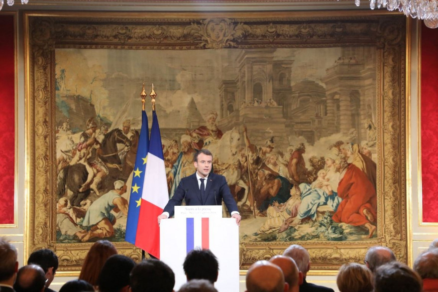 Emmanuel Macron lors de ses voeux à la presse le 3 janvier 2018