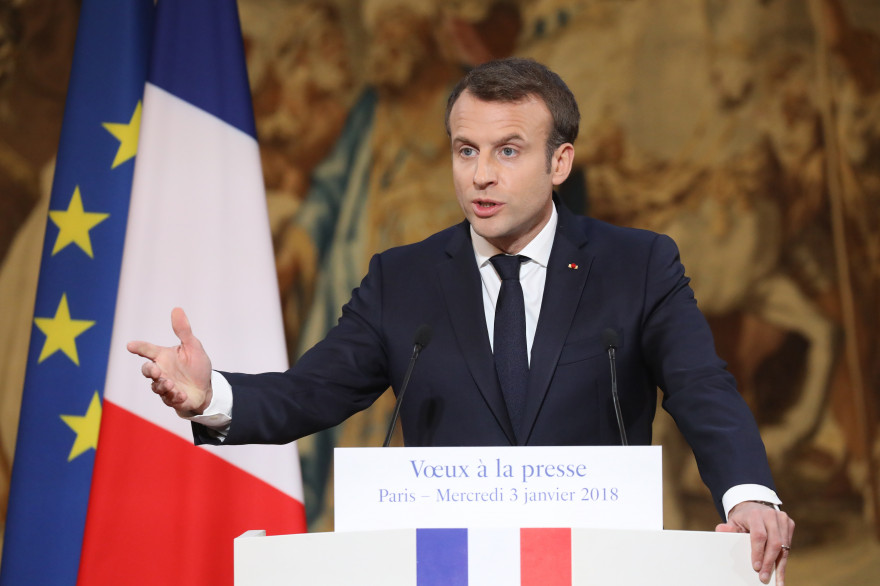 Emmanuel Macron a présenté ses voeux à la presse, le 4 janvier 2018