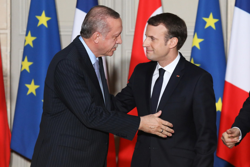 Emmanuel Macron et Recep Tayyip Erdogan à l'Élysée, le vendredi 5 janvier
