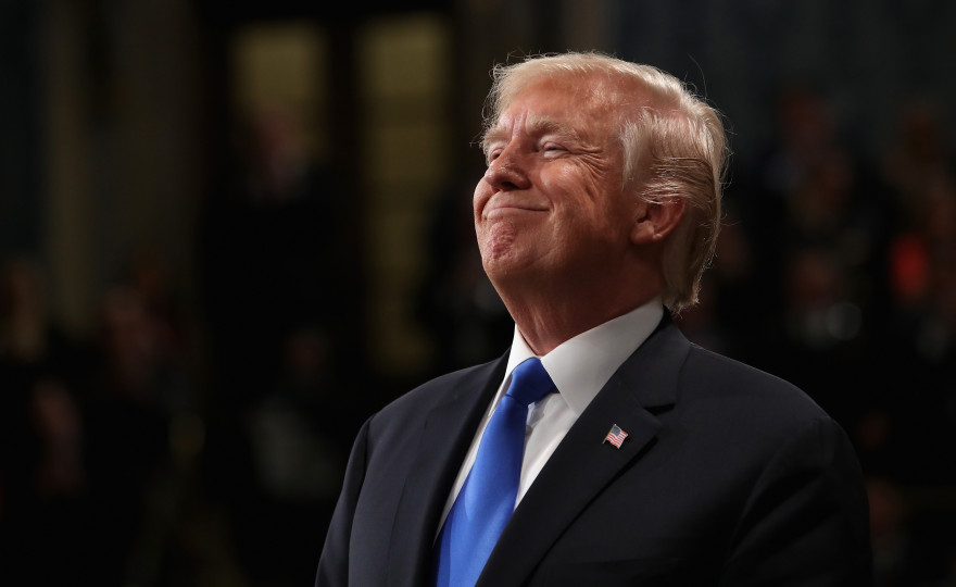 Donald Trump lors de son premier discours sur "l'état de l'Union", le 30 janvier 2018