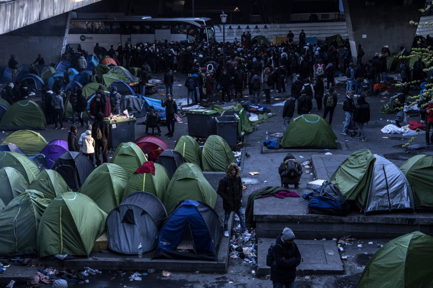 Le camp de migrants de la porte de la Chapelle à Paris, le 4 avril 2019