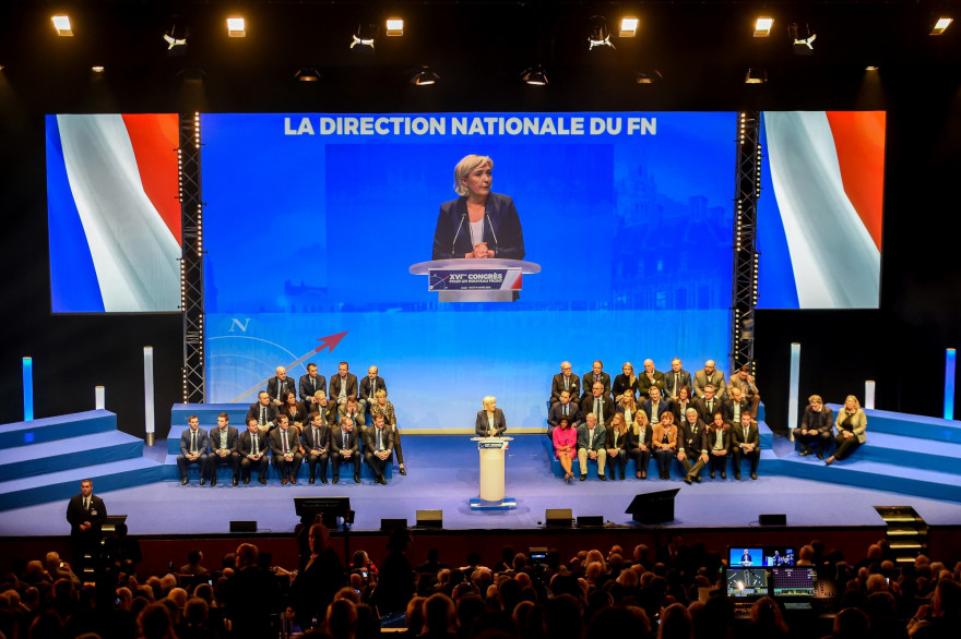 Marine Le Pen a prononcé son discours devant le congrès du FN à Lille dimanche 11 mars 2018