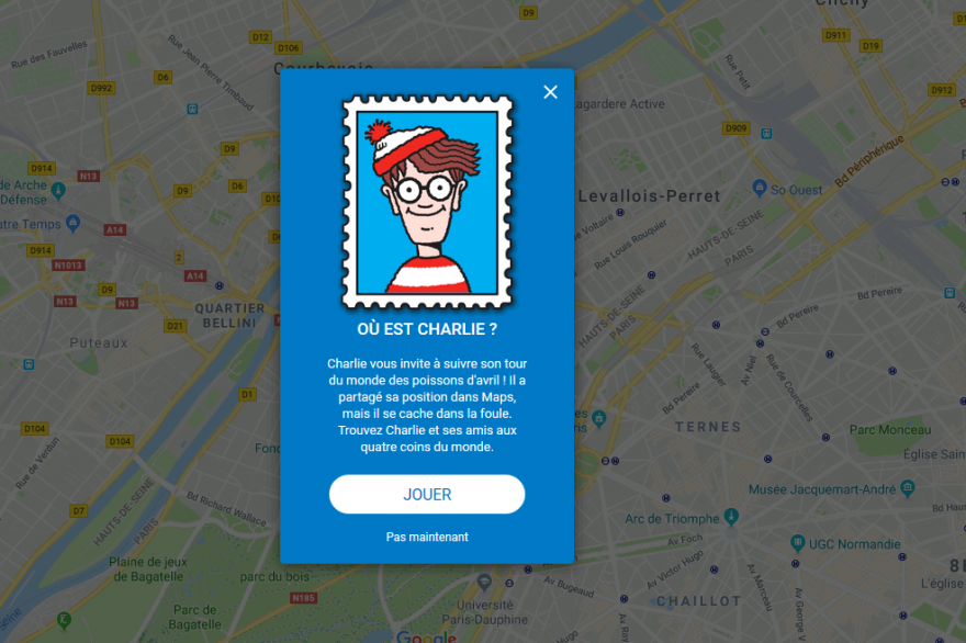 Jouez à "Où est Charlie ?" sur Google Maps"