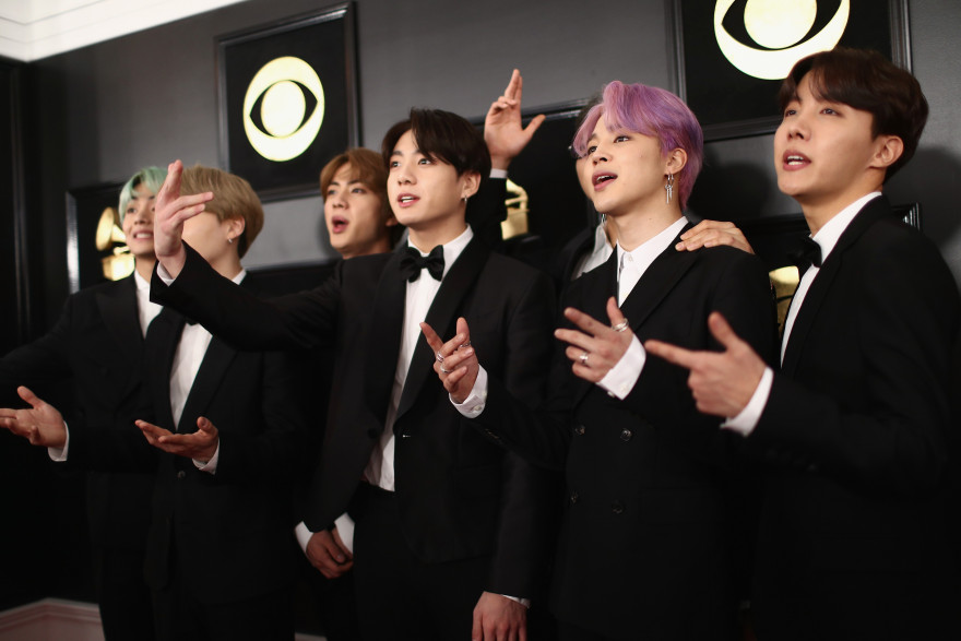 Les membres du groupe BTS (illustration)