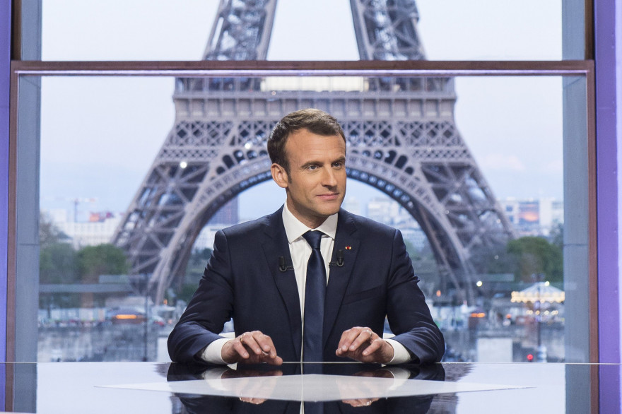 Emmanuel Macron, lors de l'interview du 15 avril face à Edwy Plenel et Jean-Jacques Bourdin, au théâtre national de Chaillot