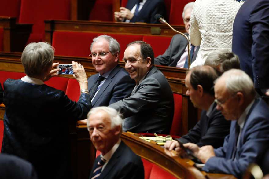 Jean-Michel Clément (à gauche) à l'Assemblée nationale en février 2017