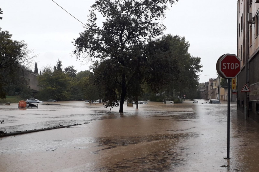 Inondations à Béziers à Four à Chaux