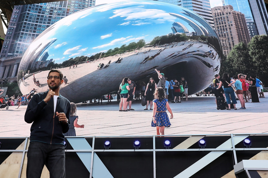 Le PDG de Google Sundar Pichai lors de la conférence Google I/O 2017