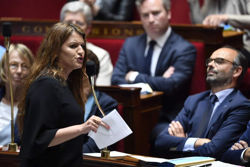 Marlène Schiappa défend son projet de loi contre les violences sexistes et sexuelles à l'Assemblée nationale, le 15 mai 2018.