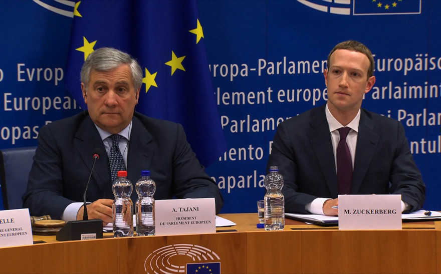Mark Zuckerberg durant son audition au Parlement européen le 22 mai