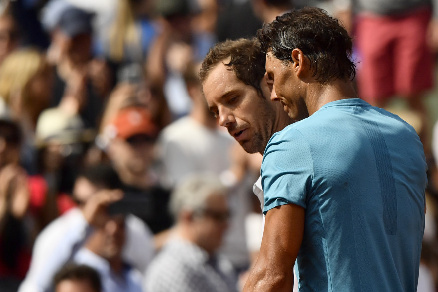 Rafael Nadal livre un mot à Richard Gasquet le 2 juin 2018