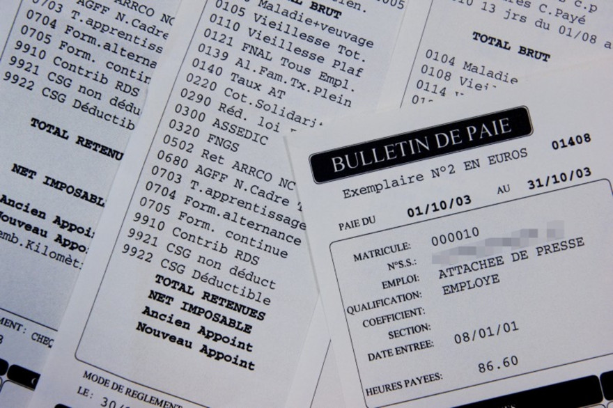Fiche de salaire. (photo d'illustration)