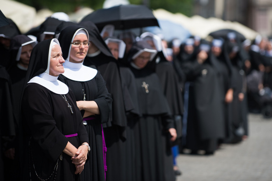 Des religieuses à Cracovie le 31 mai 2018