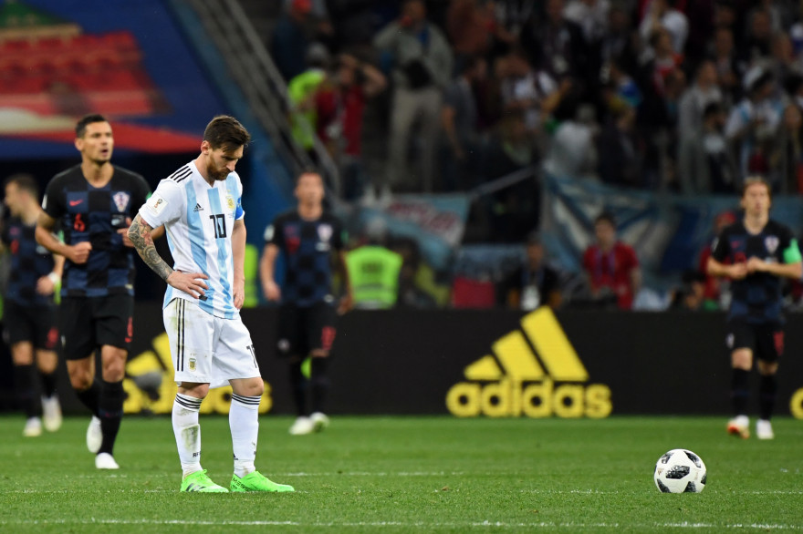 Lionel Messi avec l'Argentine le 21 juin 2018 à Nijni Novgorod