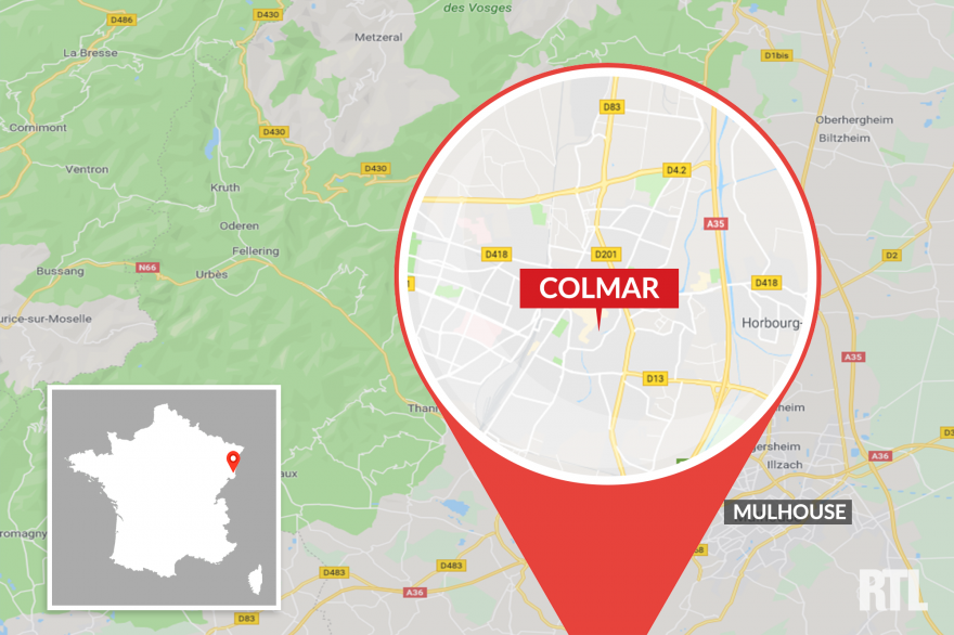 La ville de Colmar est située au nord de Mulhouse, en Alsace