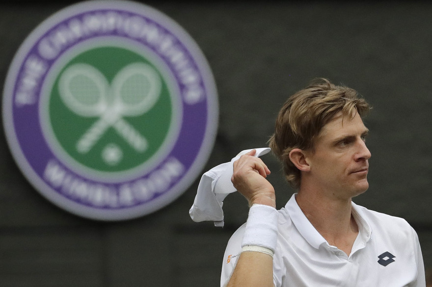 Kevin Anderson lors de la demi-finale de Wimbledon, le 13 juillet 2018