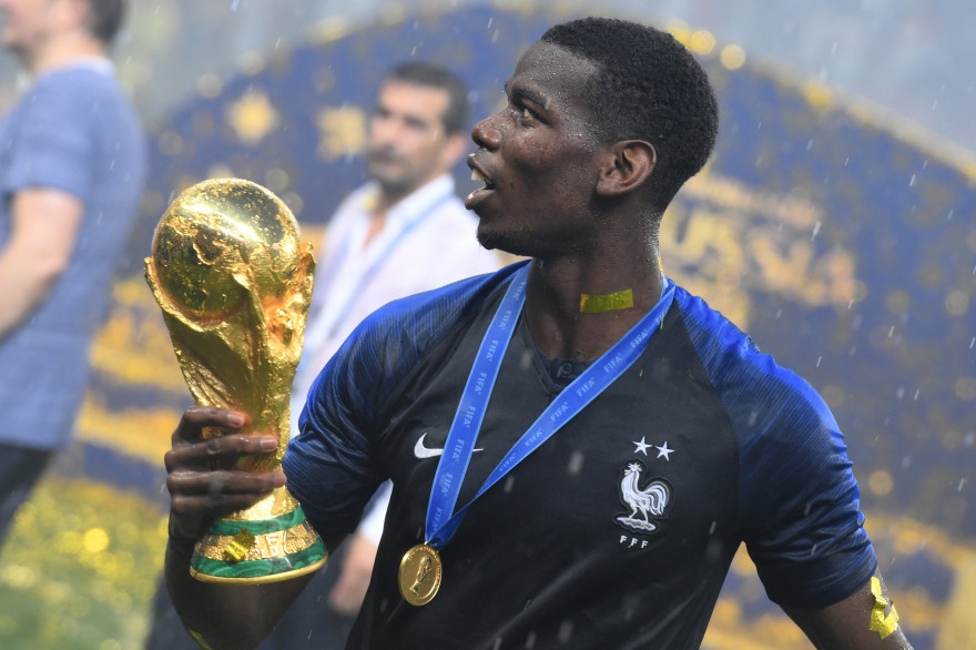 Paul Pogba, au stade Loujniki à Moscou, le 15 juillet 2018