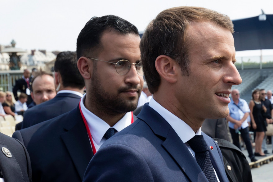 Alexandre Benalla avec Emmanuel Macron le 14 juillet 2018