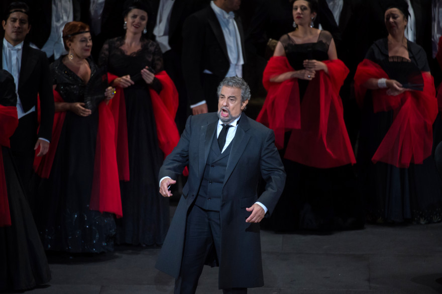 Le ténor Placido Domingo dans La Traviata, le 31 juillet 2016 à Orange
