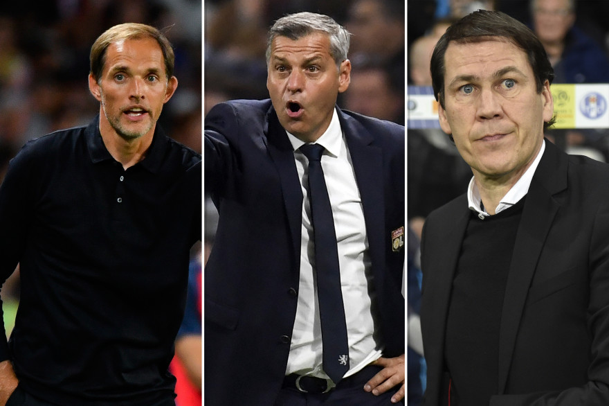 Thomas Tuchel (PSG), Bruno Genesio (OL) et Rudi Garcia (OM)