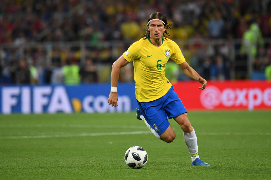 Filipe Luis avec la sélection brésilienne le 27 juin 2018 en Russie