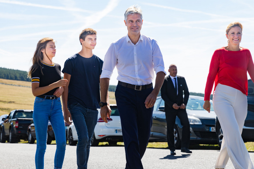 Laurent Wauquiez, lors de l'ascension du Mont Mézenc, le 26 août 2018