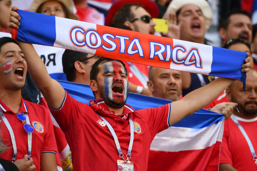 Un supporter costaricien pendant la Coupe du monde de football, en Russie.
