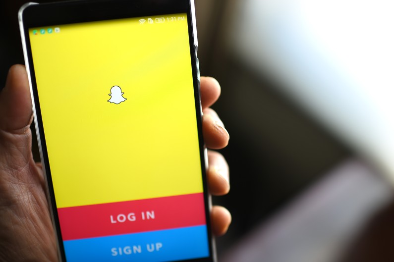 L'application Snapchat ouverte sur un smartphone (illustration)