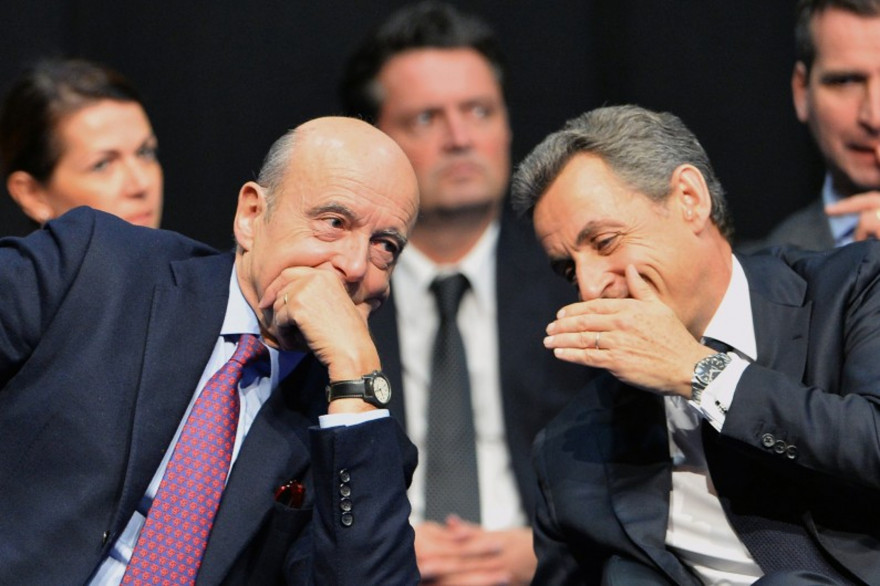Le maire de Bordeaux Alain Juppé et l'ancien chef de l'État Nicolas Sarkozy.