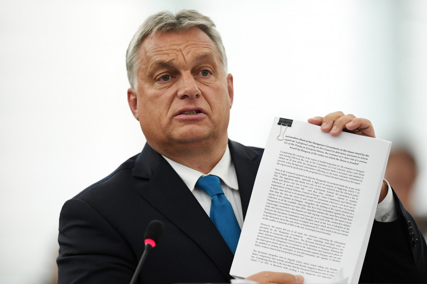 Le premier ministre hongrois Viktor Orban, le 11 septembre au Parlement de Strasbourg