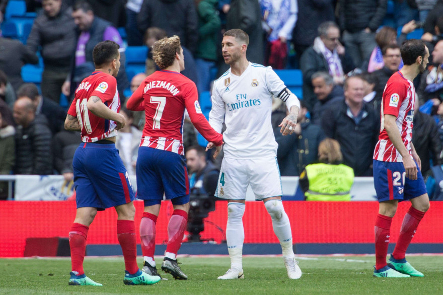 Antoine Griezmann et Sergio Ramos s'expliquent verbalement le 8 avril 2018