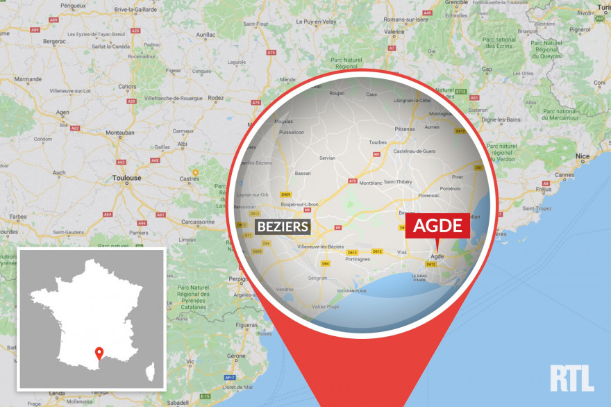 La ville de Agde, dans l'Hérault