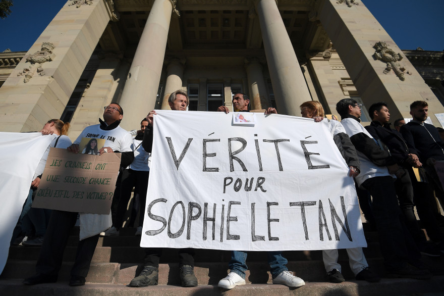 Un rassemblement en soutien à Sophie Le Tan s'est tenu le 5 octobre 2018 à Strasbourg pendant l'audition du principal suspect