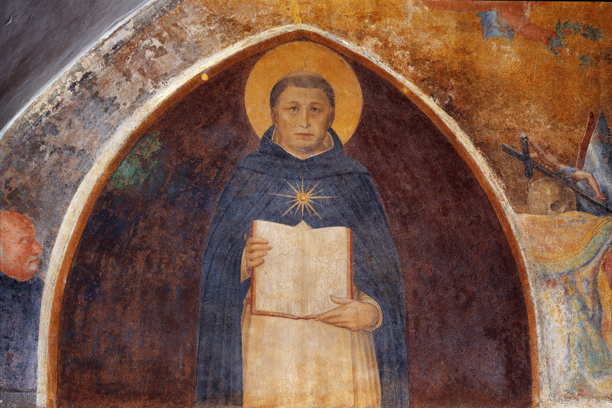 Saint Thomas d'Aquin, peint par l'Italien Guido di Piertro au XVe siècle