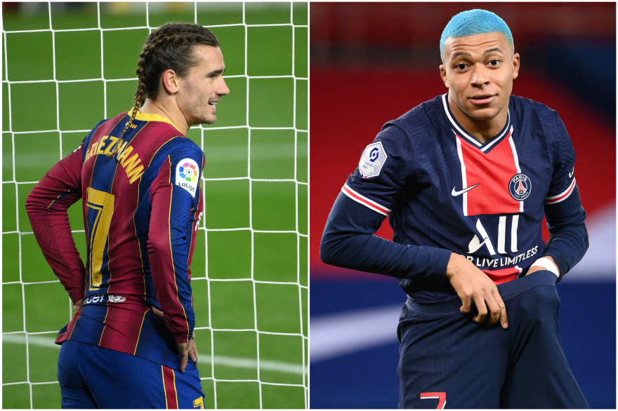 Antoine Griezmann et Kylian Mbappé, le mercredi 16 décembre 2020
