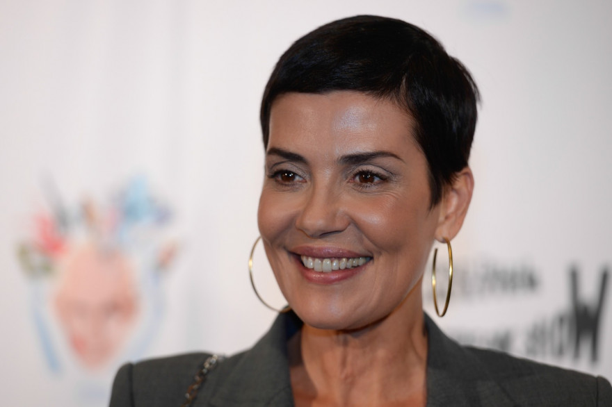 Cristina Cordula lors du défilé Jean-Paul Gaultier à Paris, en septembre 2018