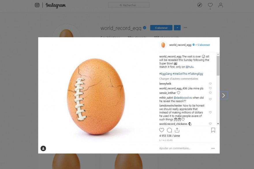 L'éclosion de cet œuf a été "aimée' plus de 52 millions de fois sur Instagram