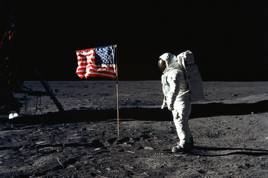 Buzz Aldrin, le 20 juillet 1969 sur la Lune