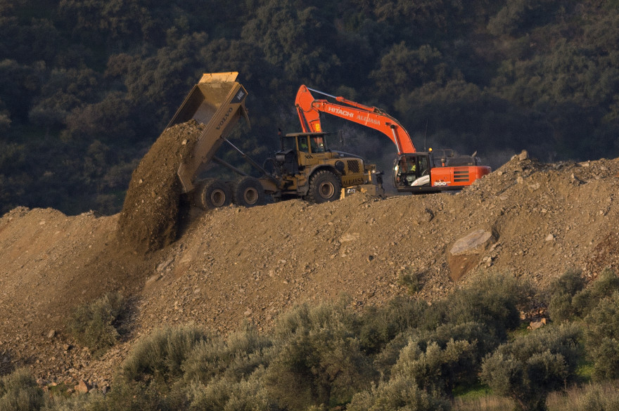Vue du site où le petit Julen a été retrouvé mort le 26 janvier dernier (Totalán, Espagne)