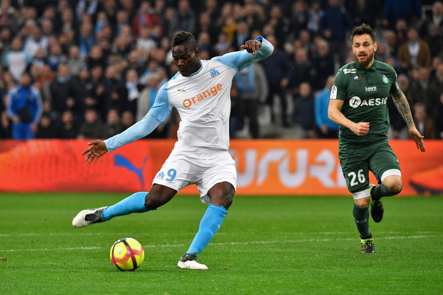 Mario Balotelli lors du match de la 27e journée de L1 contre l'AS Saint-Étienne.