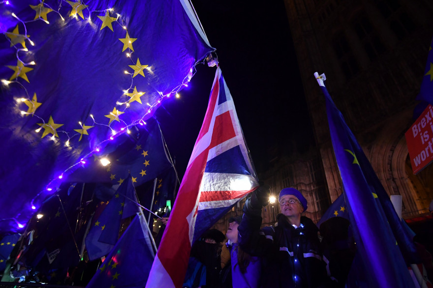 Des anti-Brexit devant le parlement britannique le 12 mars 2019