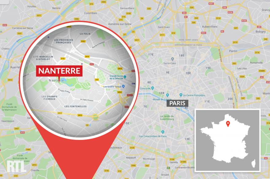 La ville de Nanterre est située au nord-ouest de Paris