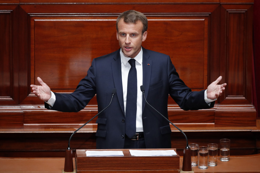 Emmanuel Macron devant le Congrès, rassemblé en juillet 2019
