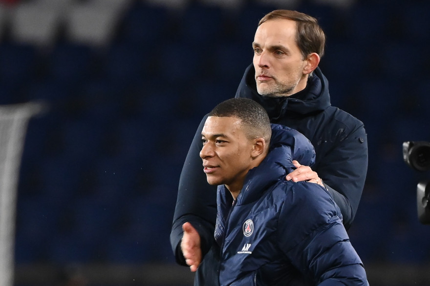 Thomas Tuchel et Kylian Mbappé le 24 novembre 2020
