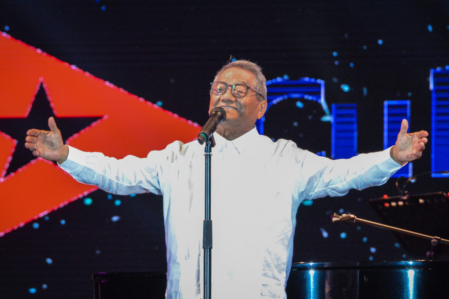 Armando Manzanero lors d'un concert à La Havane, le 15 juillet 2018.