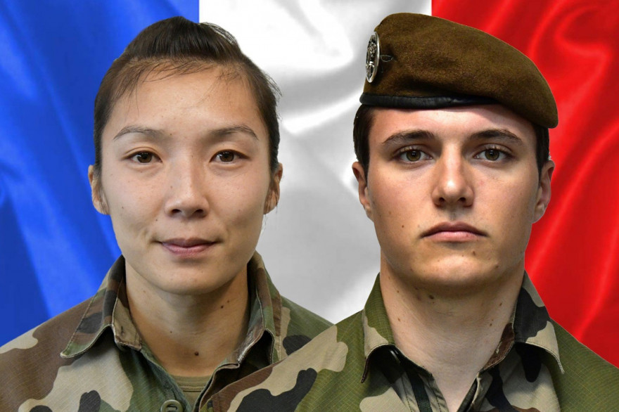 Les soldats français Yvonne Huynh et Loïc Risser, tués au Sahel le 3 janvier 2020.
