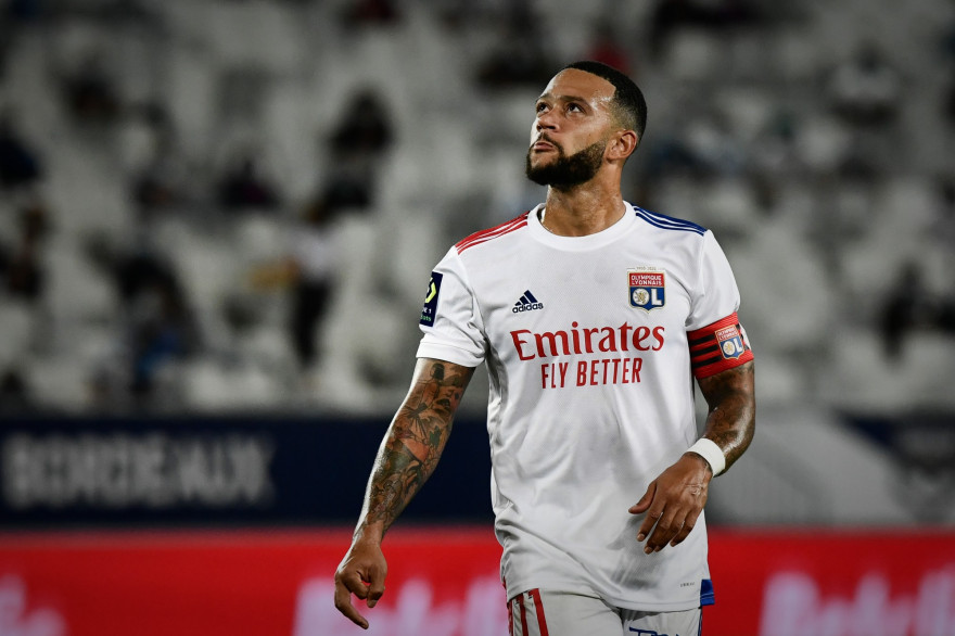 Memphis Depay avec Lyon à Bordeaux le 11 septembre 2020